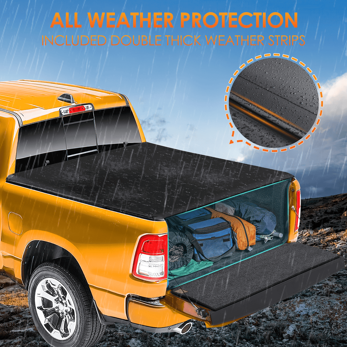 Trunk Bed Cover 5.5ft Soft Roll Up Truck Bed Cover for Ford F150 2009 2010 2011 2012 2013 2014