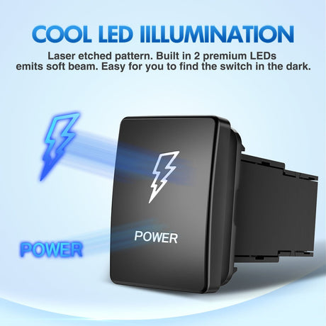 Rocker Switch Toyota Power Push Button Square Switch 12V ON Off Switch with Connector Wire Kit