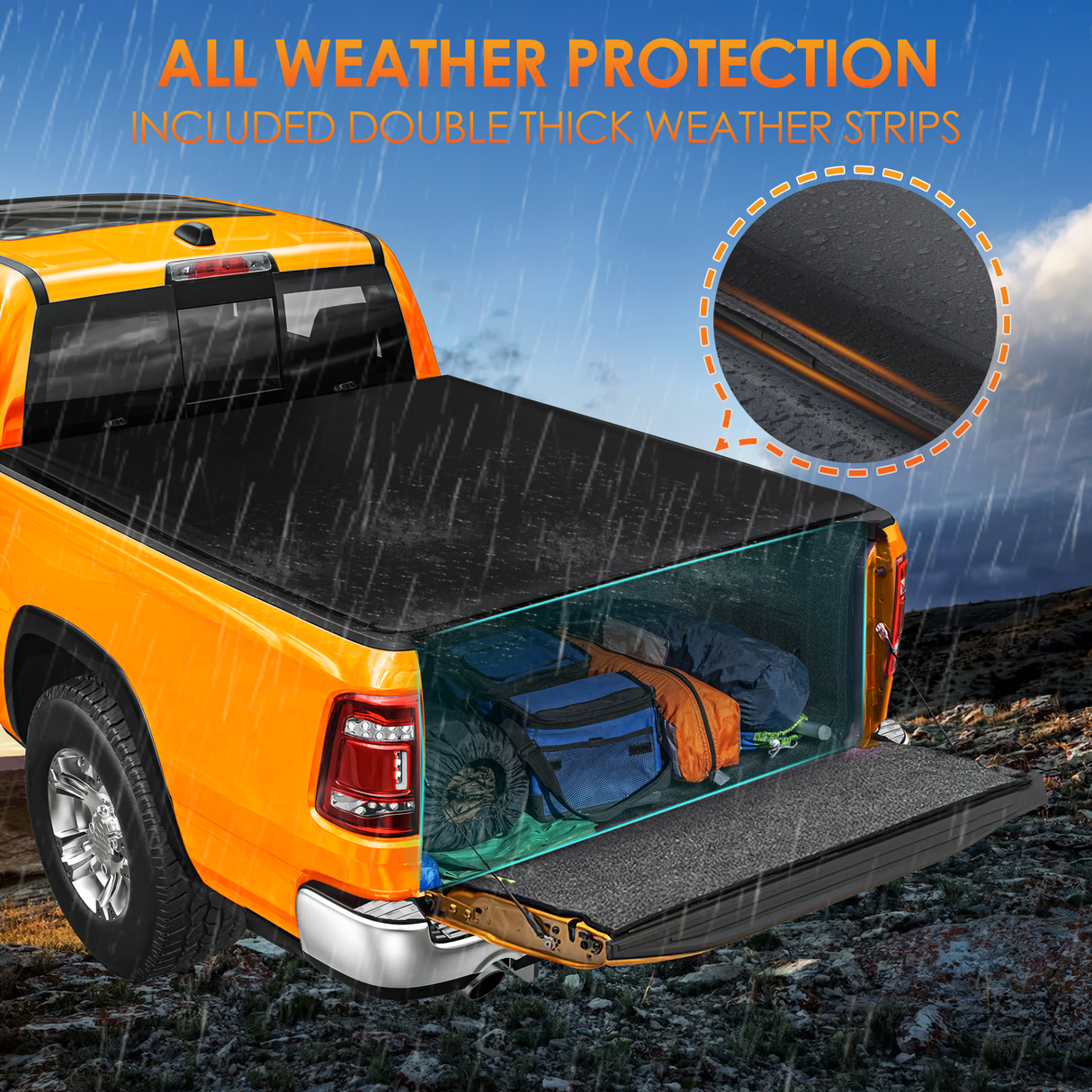 Nilight Soft Tri-fold Truck Bed Tonneau Cover Compatible with 2009-2025 Dodge Ram 1500(Include Classic and New Body)-5.6ft