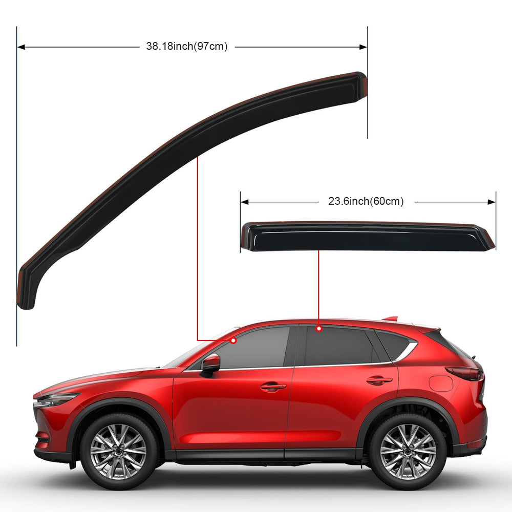 Rain Guards Window Rain Guards for Mazda CX-5 2017 2018 2019 2020 2021 2022 2023 2024 2025 Window Deflectors, Vent Window Visors-4 Pieces