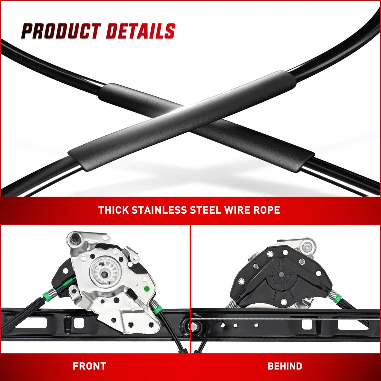 Window Regulator 740-485 Front Passenger Side Power Window Regulator,Compatible with BMW E46 323i 325i 325xi 328i 330i 330xi 1999 2000 2001 2002 2003 2004 2005