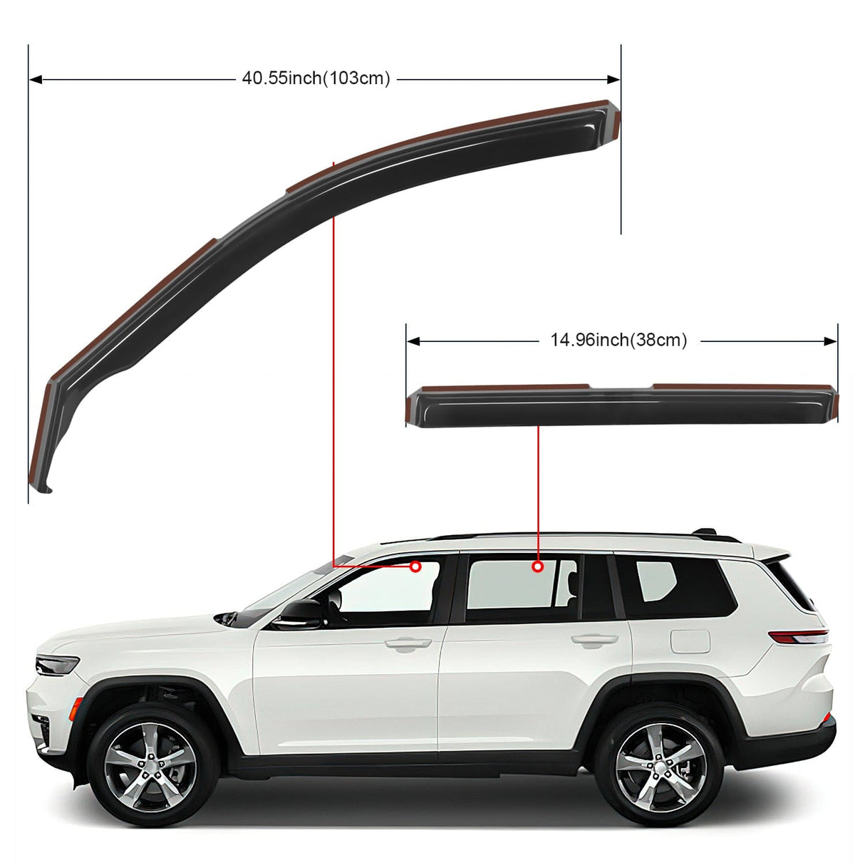 Rain Guards 4pcs Rain Guards For Jeep Grand Cherokee L 2021 2022 2023 2024
