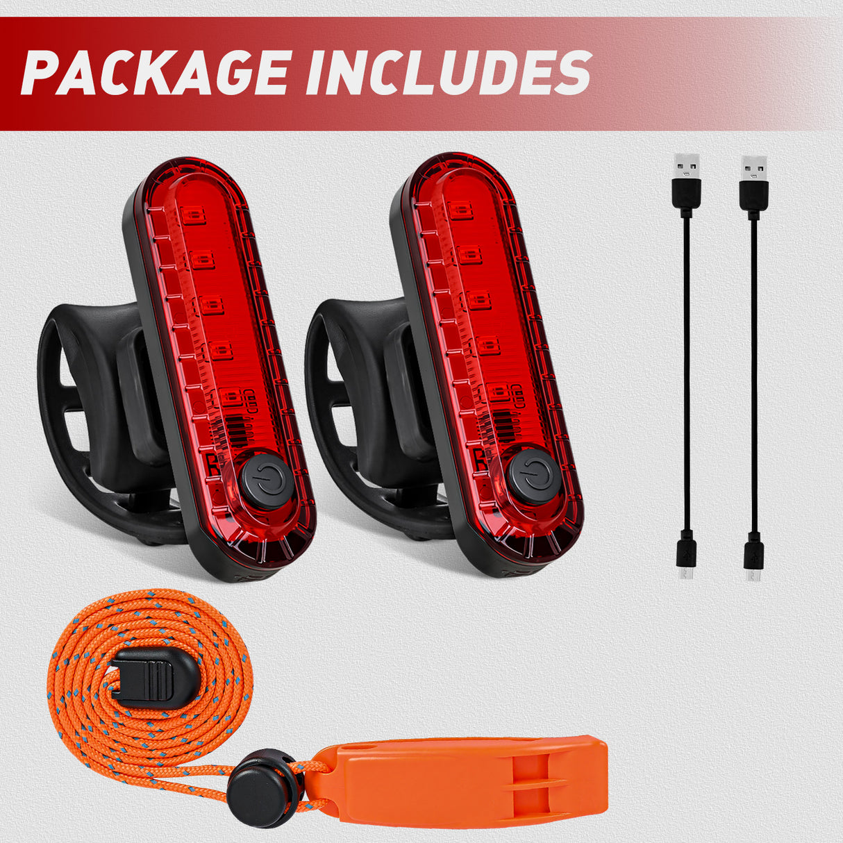 Marine Boat Navigation Light 2PCS Red Port Bow Lights Four Modes Waterproof Rechargeable Warning Safety Clearance Lamp for Skeeter Yacht Pontoon Trailer Truck Bike Backpack Helmet