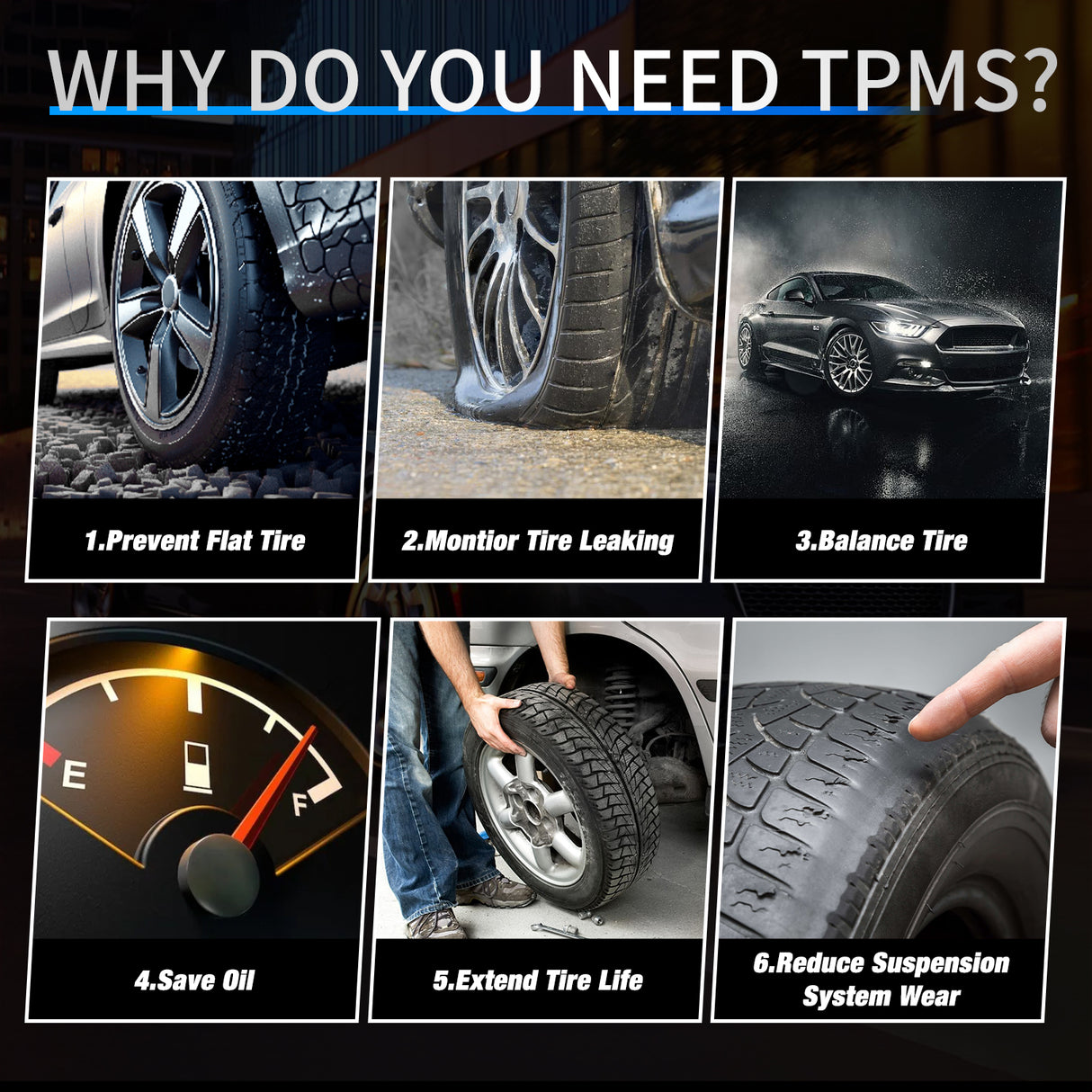 Nilight TPMS Sensor Compatible with 2010 2011 2012 2013 2014 2015 2016 2017 2018 2019 2020 Dodge Chrysler Jeep 2012-2019 Fiat 500 2011-2013 Ram 433Mhz Tire Pressure Monitoring Sensors