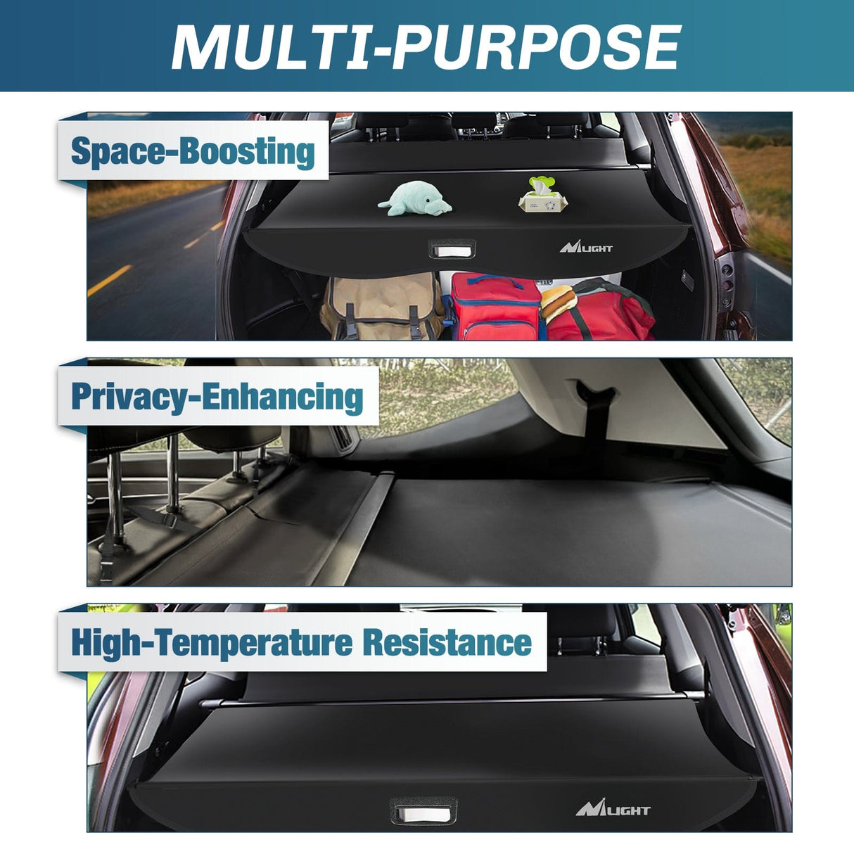 Trunk Cargo Cover 2020 2021 2022 2023 2024 2025 Chevy Equinox GMC Terrain Retractable Trunk Cargo Cover With Trunk Storage Net