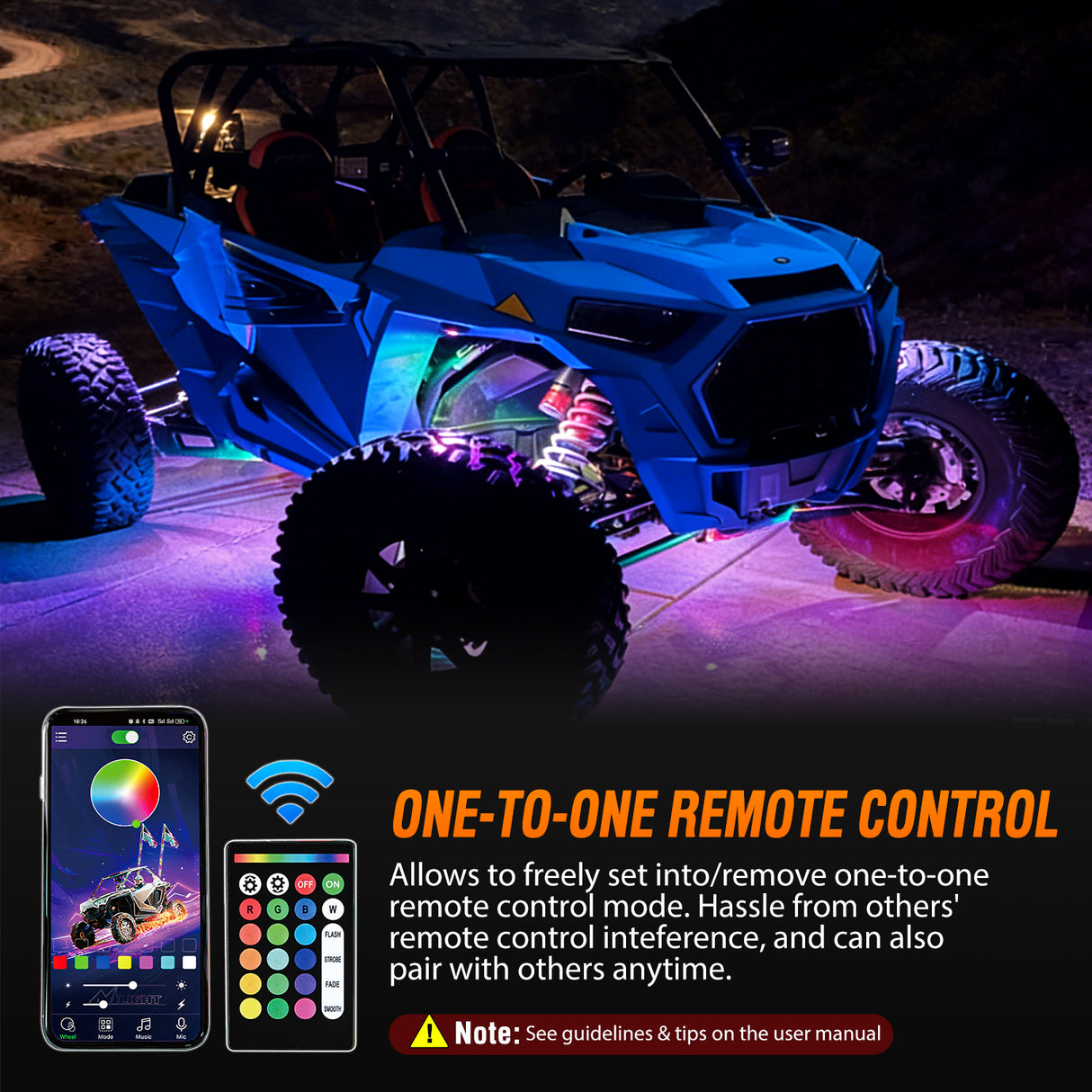 RGB Rock Lights RGB LED Rock Lights Kit 10 Pods Underglow Multicolor Neon Pod with Remote & Bluetooth App Control DIY Flashing Music Mode Wheel Well Light for Truck ATV UTV RZR SUV