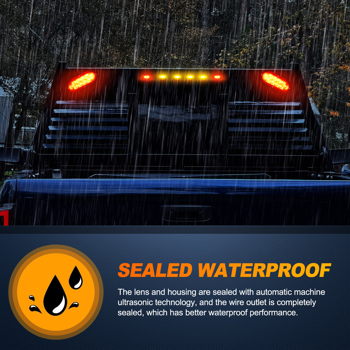 Nilight LED Trailer Light Kit 6 Inch Oval Stop Turn Tail Light Red Amber Side Marker Light Waterproof Surface Mount for 12V Utility Trailer Boat Camper RV Trucks Van Caravan