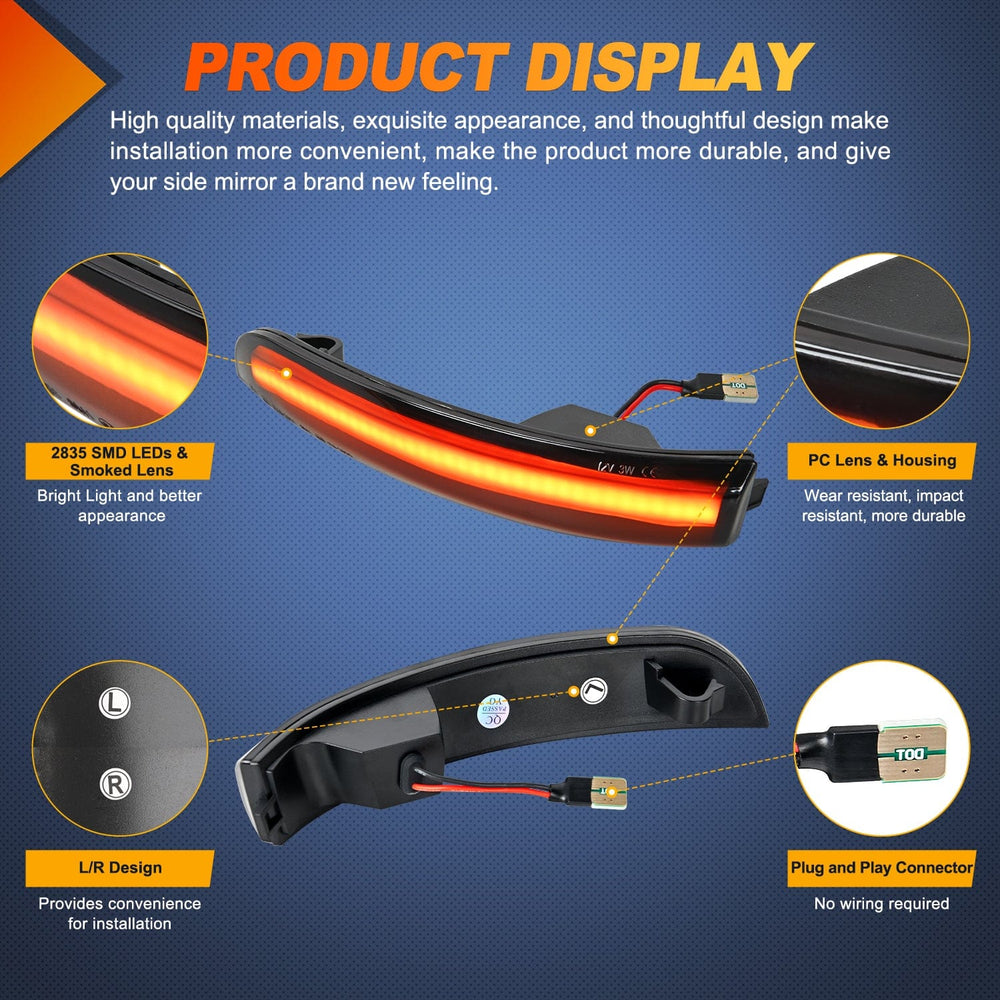 Signal Light 2012 2013 2014 2015 2016 2017 2018 Ford Focus ST RS 2013 2014 2015 2016 2017 2018 Ford Kuga Ecosport Side Mirror Marker Light