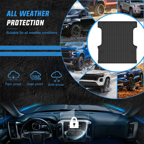 Truck Bed Mat 5.5ft Rubber Short Bed For 2022 2023 2024 Toyota Tundra