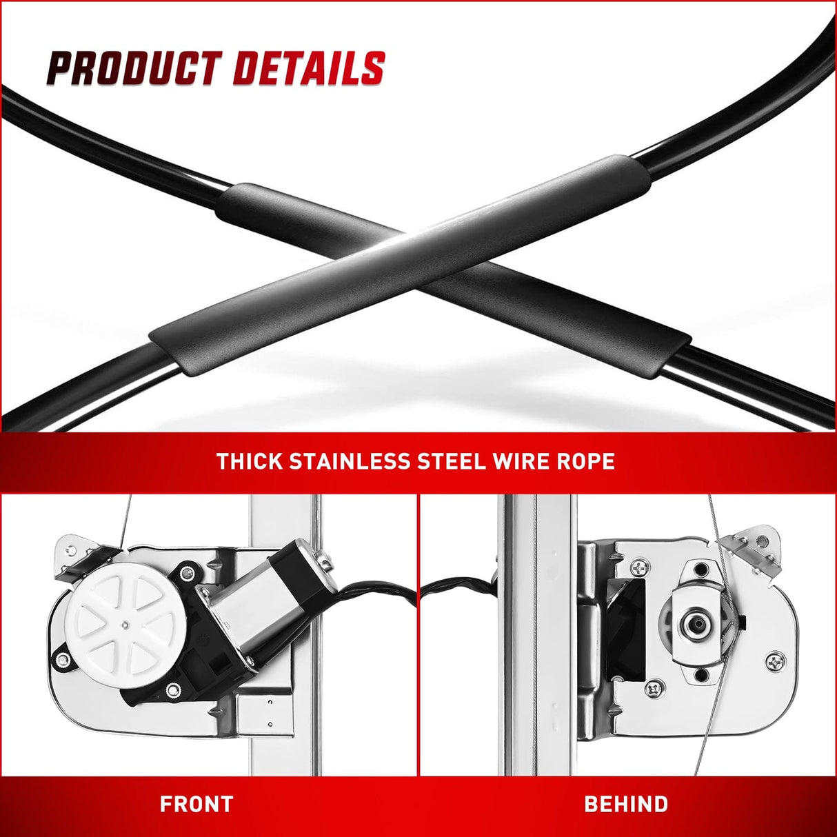 Window Regulator Power Window Regulator/Motor Rear Passenger Side Compatible with Chevrolet Silverado/GMC Sierra 1500 2500 HD 3500 HD 2007 2008 2009 2010 2011 2012 2013,Rear Right,741-389