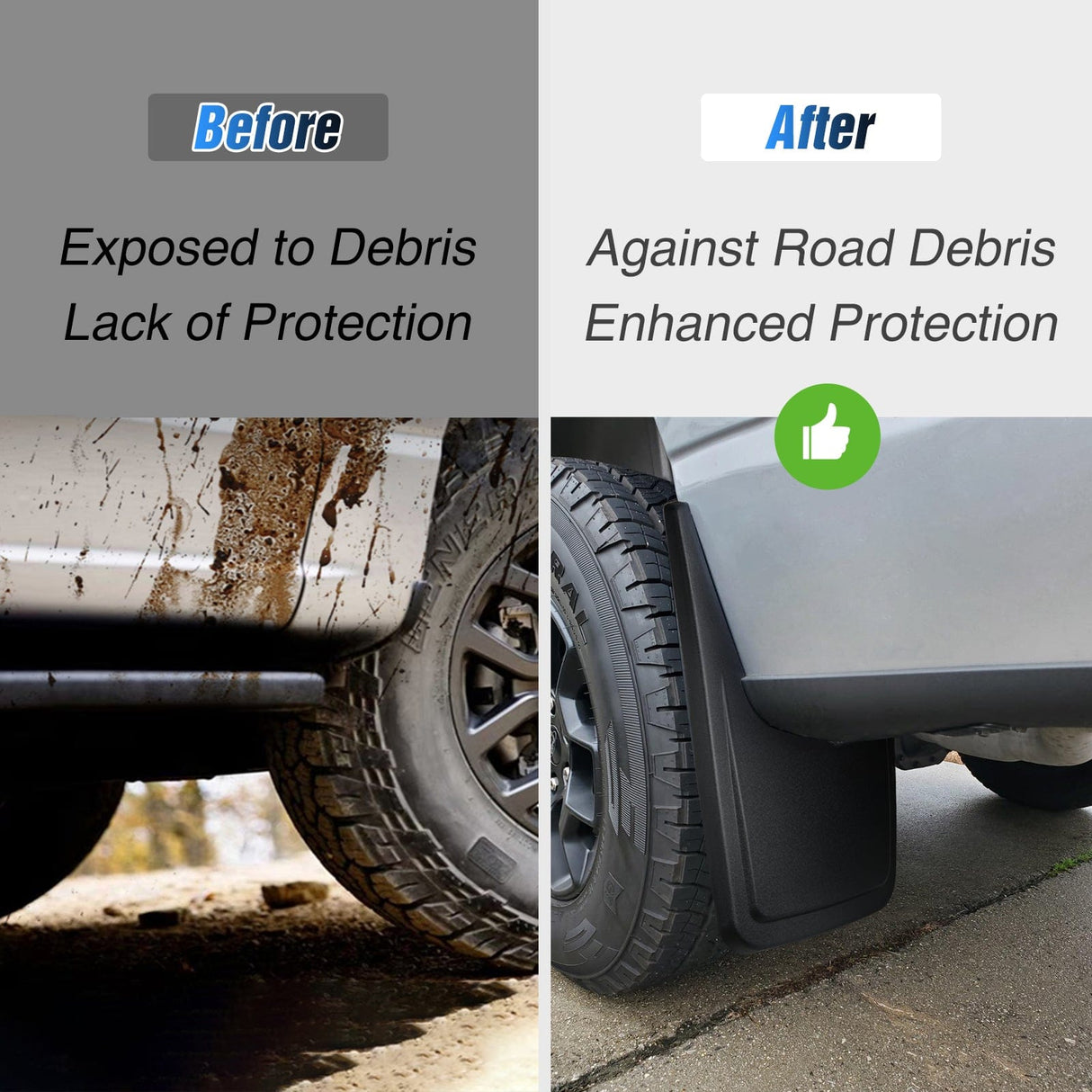 Fender Front & Rear Set Mud Flaps for Ford F150 2021 2022 2023 2024 2025