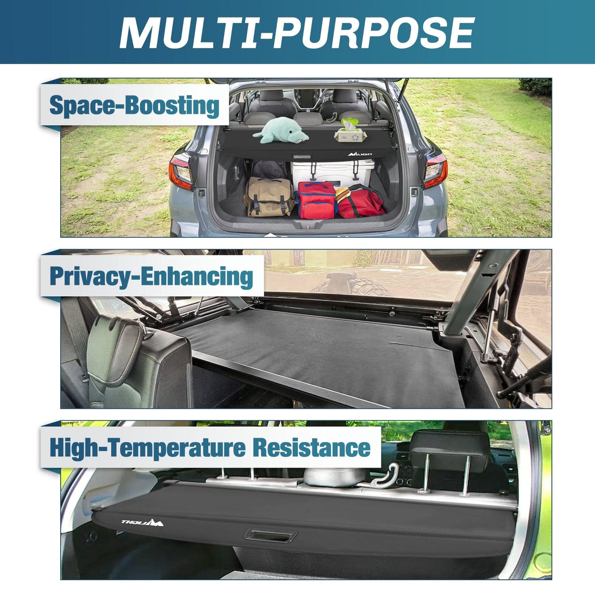 Trunk Cargo Cover 2018 2019 2020 2021 2022 2023 2024 Subaru Crosstrek Impreza Retractable Trunk Cargo Cover With Trunk Storage Net