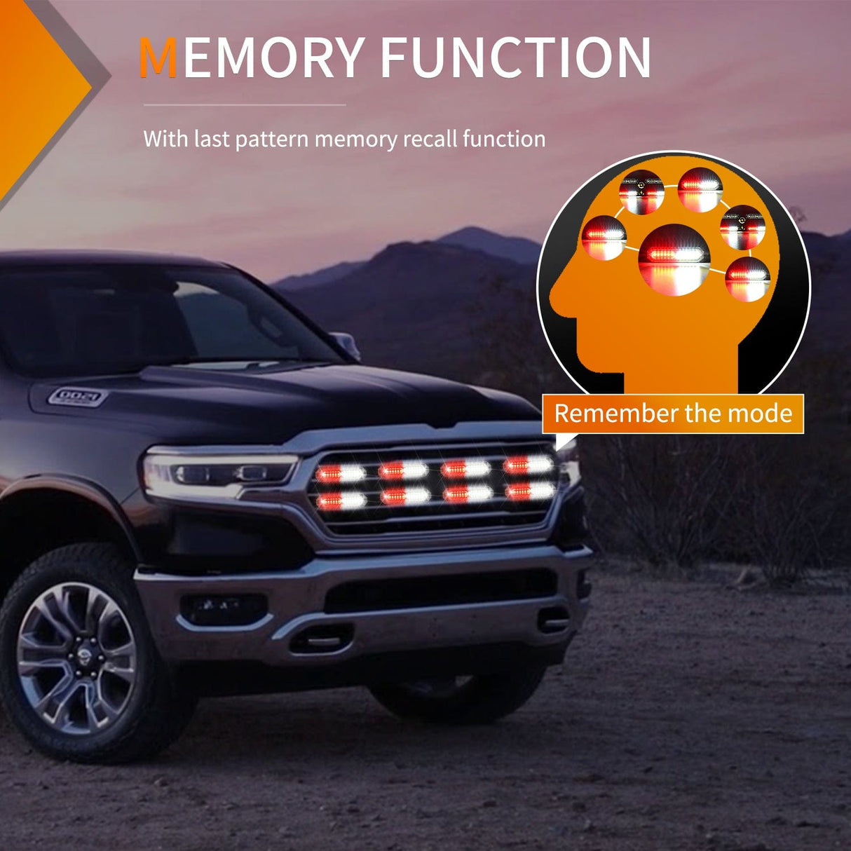 Surface Mount Strobe Lights 8PCS 12LED Red White Emergency Strobe Lights