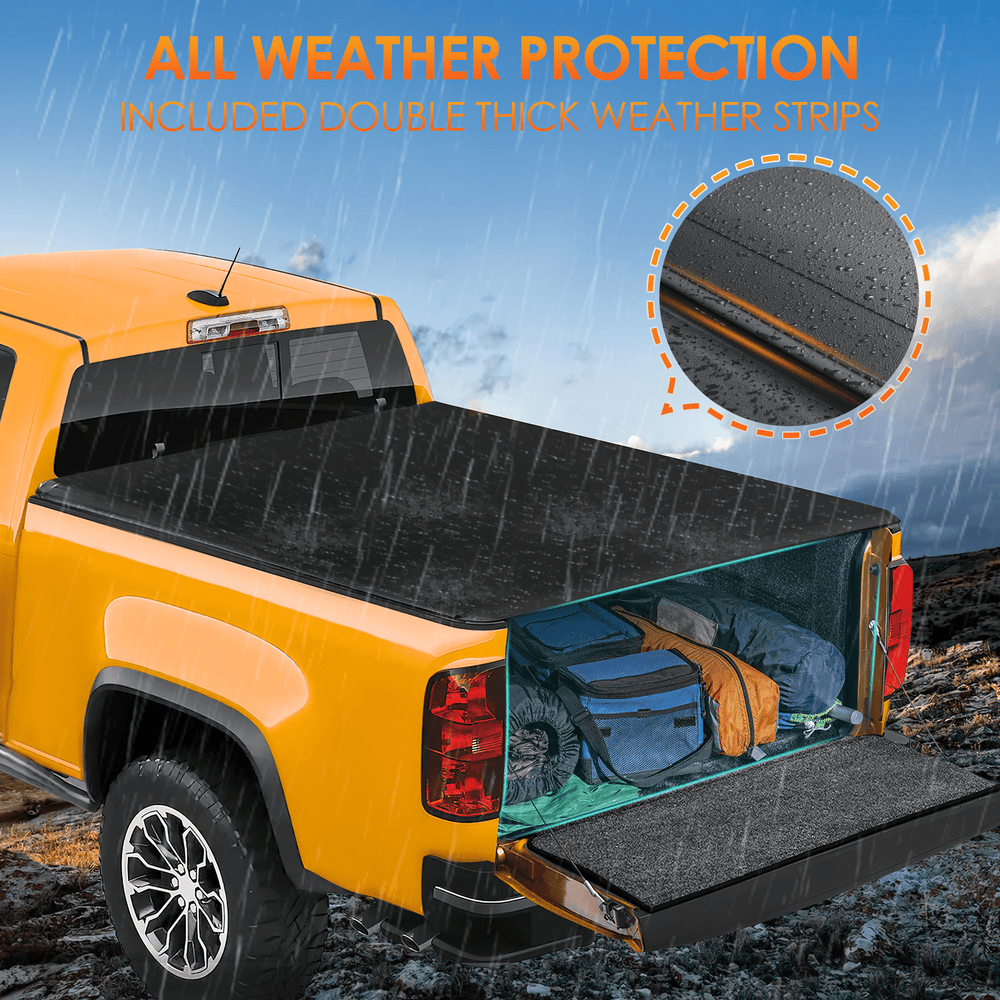 Trunk Bed Cover 6.2ft Soft Roll Up Truck Bed Cover for Chevy Colorado / GMC Canyon 2015 2016 2017 2018 2019 2020 2021 2022 2023 2024