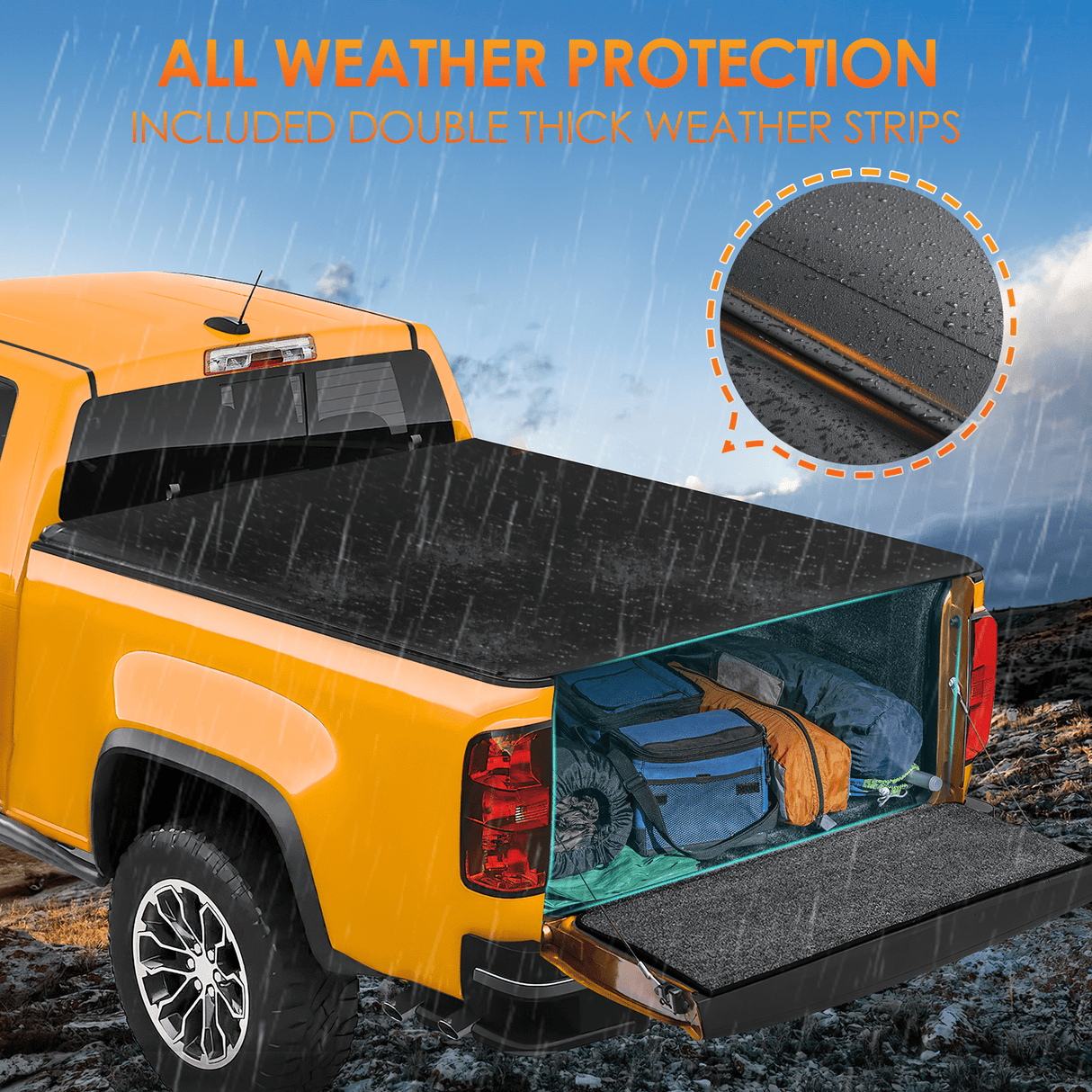 Trunk Bed Cover 6.2ft Soft Roll Up Truck Bed Cover for Chevy Colorado / GMC Canyon 2015 2016 2017 2018 2019 2020 2021 2022 2023 2024