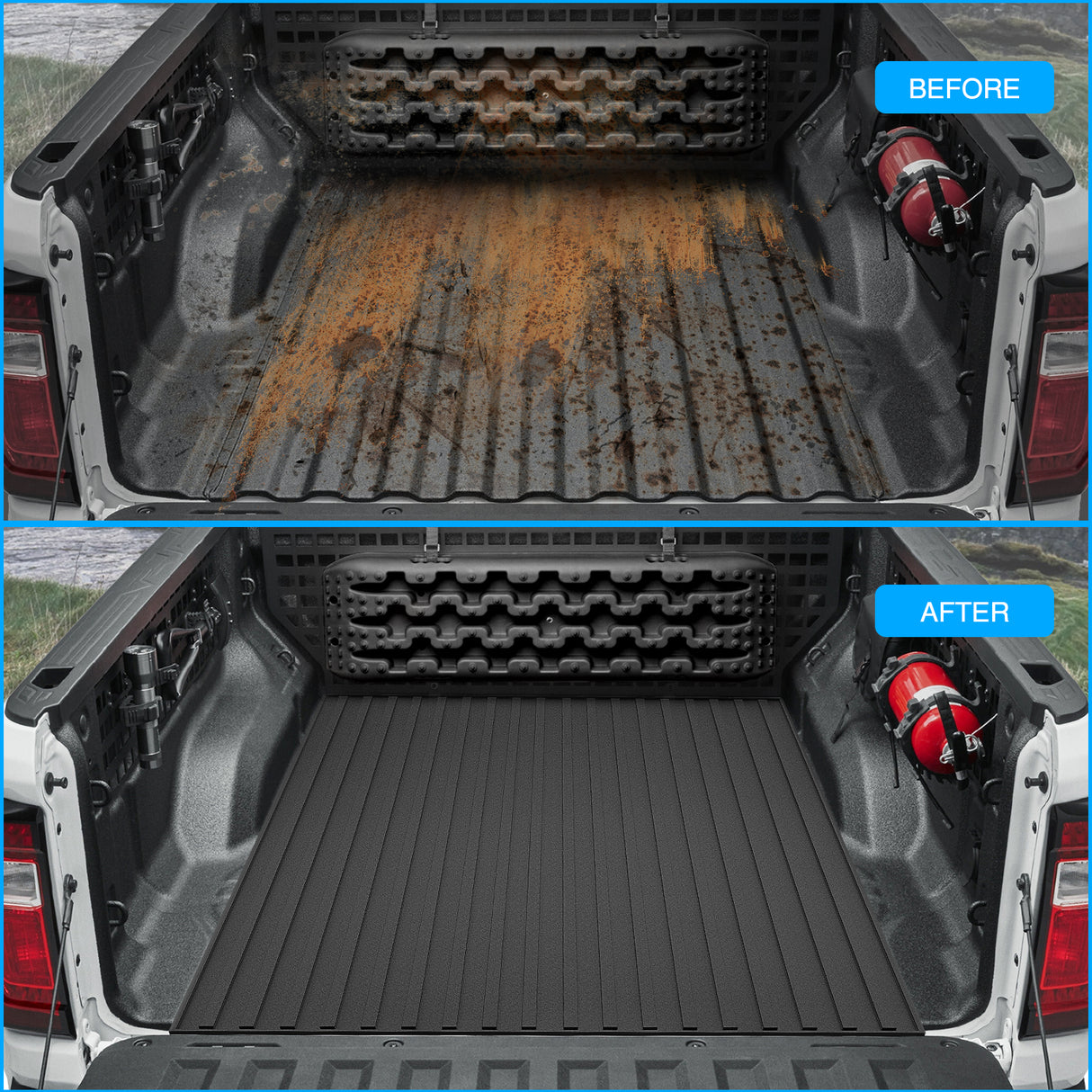 Nilight Heavy-Duty Truck Bed Mat Utility, Extra-Thick 4OInch x 8Inch Rubber Mat, Tough and Durable, Anti-Slip & Weathertech, Easy to Cut, Trim-to-Fit Design