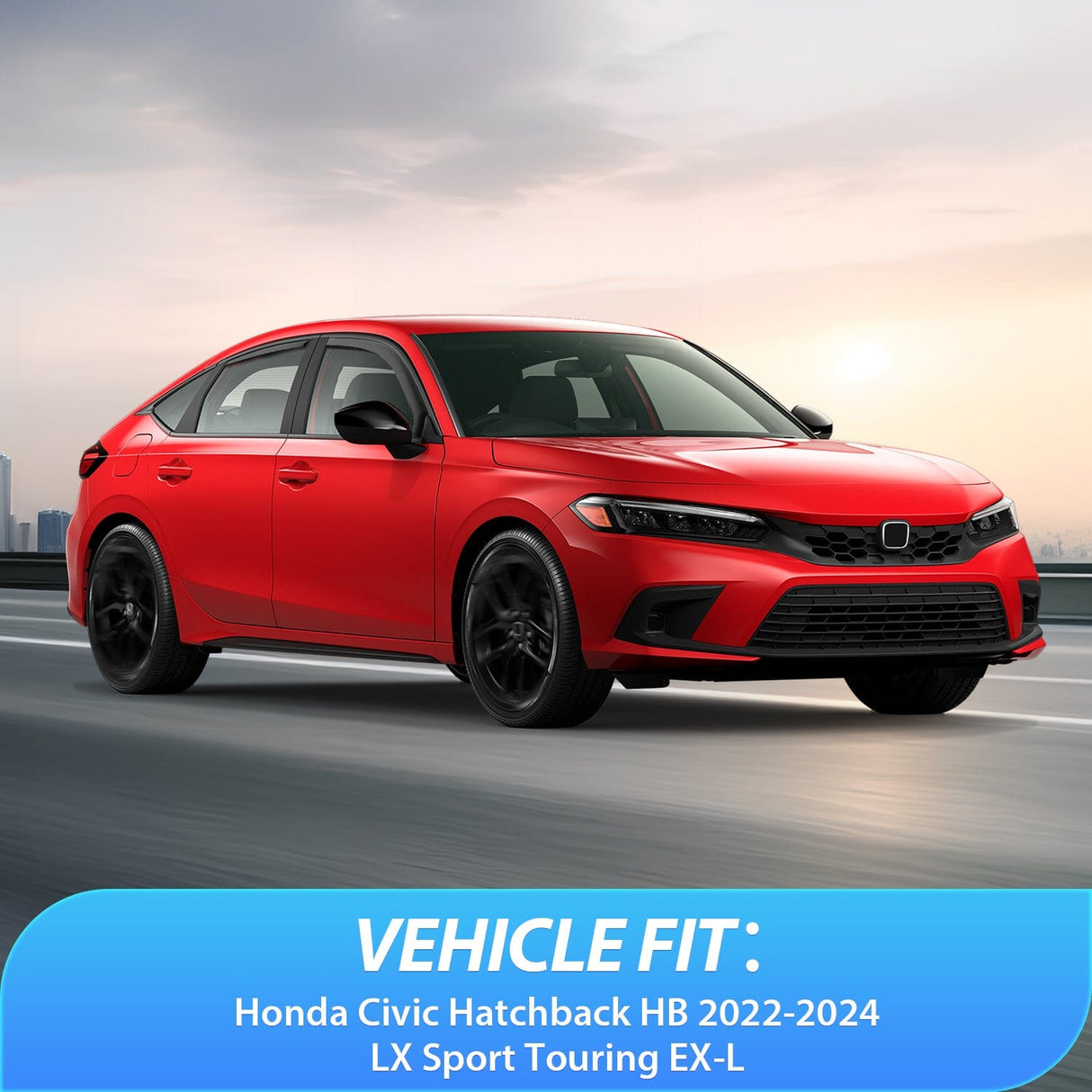 Rain Guards Rain Guards for Honda Civic Hatchback HB LX Sport Touring EX-L 2022 2023 2024 Window Deflectors, Vent Window Visors-4pcs