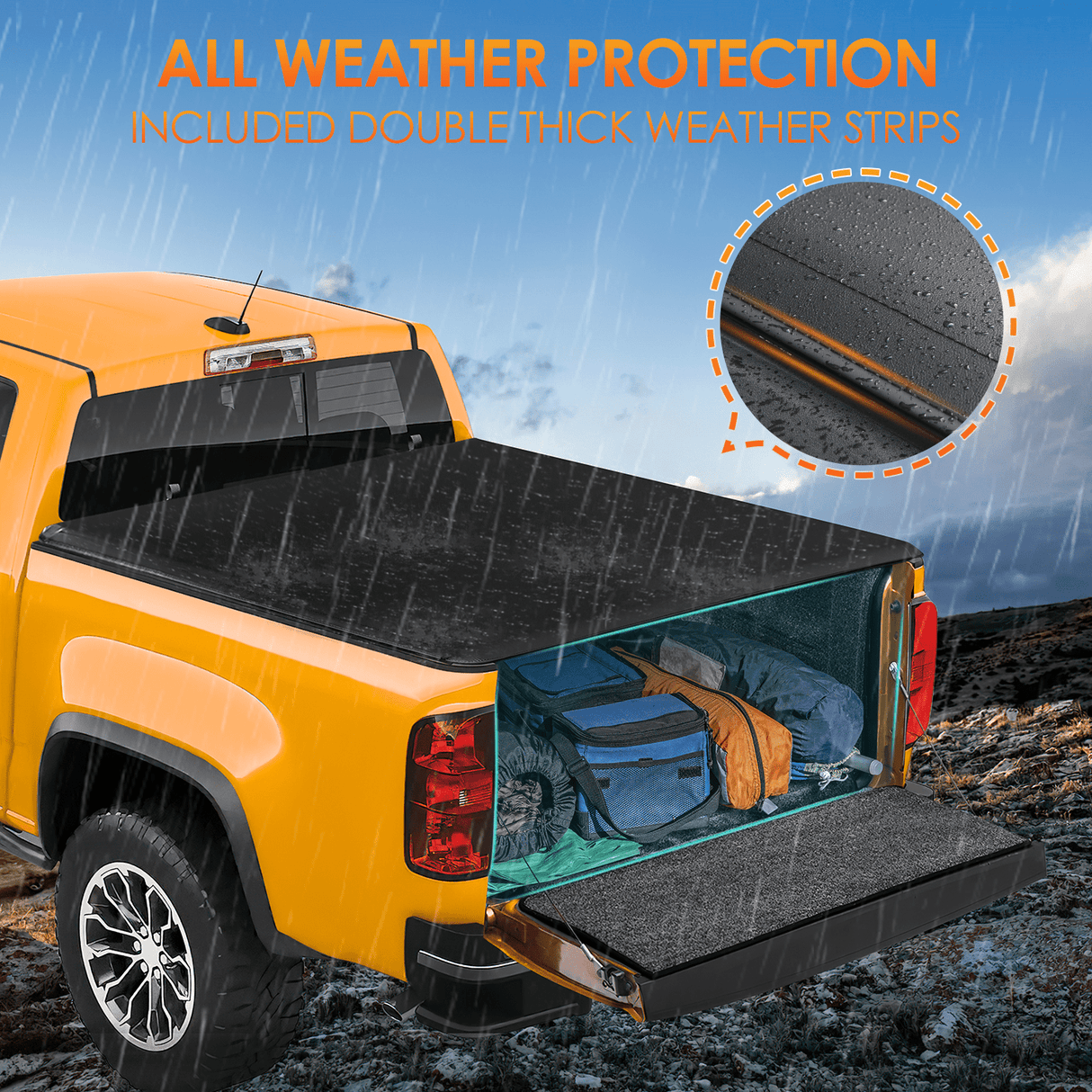 Trunk Bed Cover 5.2ft Soft Roll Up Truck Bed Cover for Chevy Colorado / GMC Canyon 2015 2016 2017 2018 2019 2020 2021 2022