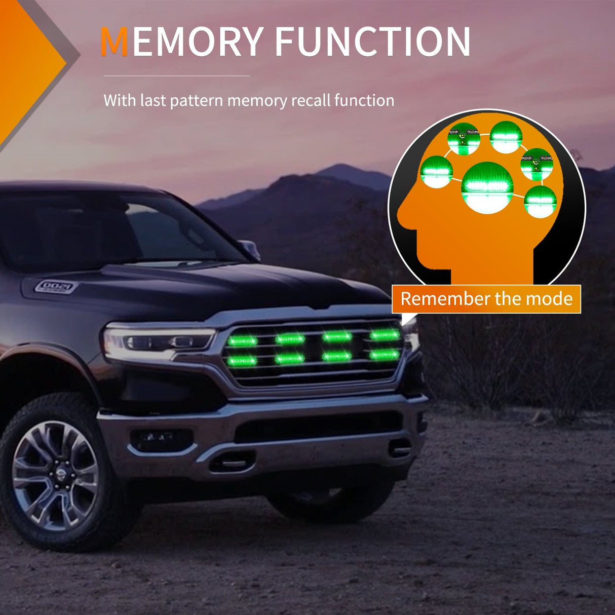 Surface Mount Strobe Lights 8PCS 12LED Green Emergency Strobe Lights