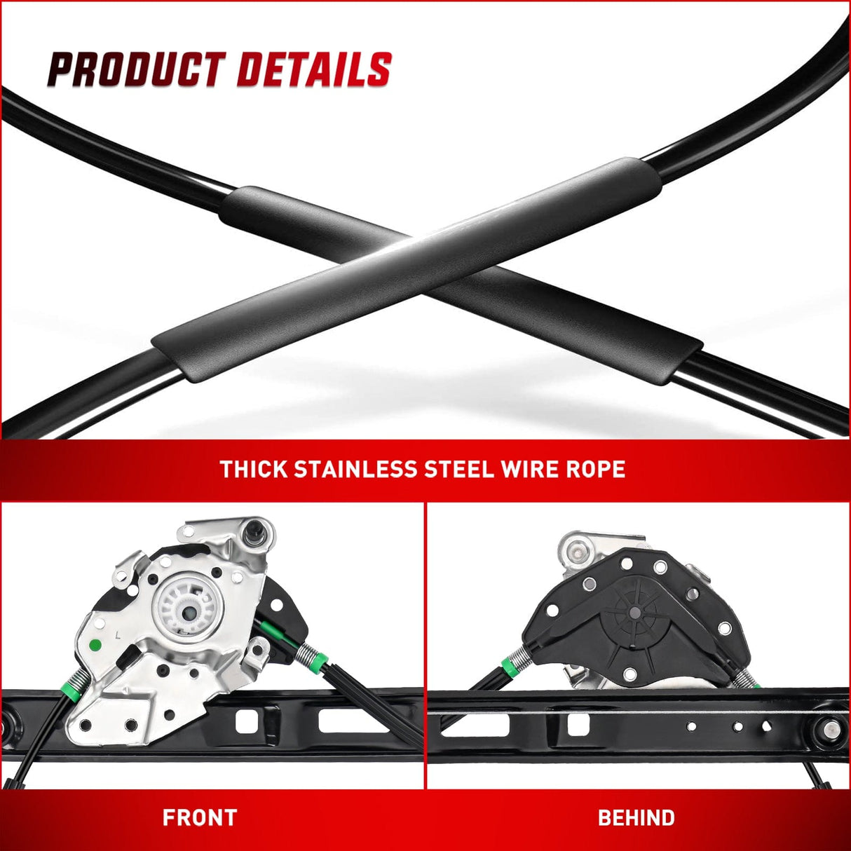 Window Regulator 740-484 Front Driver Side Power Window Regulator,Compatible with BMW E46 323i 325i 325xi 328i 330i 330xi 1999 2000 2001 2002 2003 2004 2005