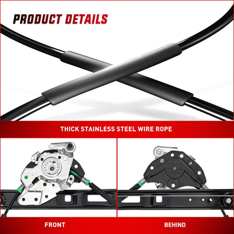 Window Regulator 740-484 Front Driver Side Power Window Regulator,Compatible with BMW E46 323i 325i 325xi 328i 330i 330xi 1999 2000 2001 2002 2003 2004 2005