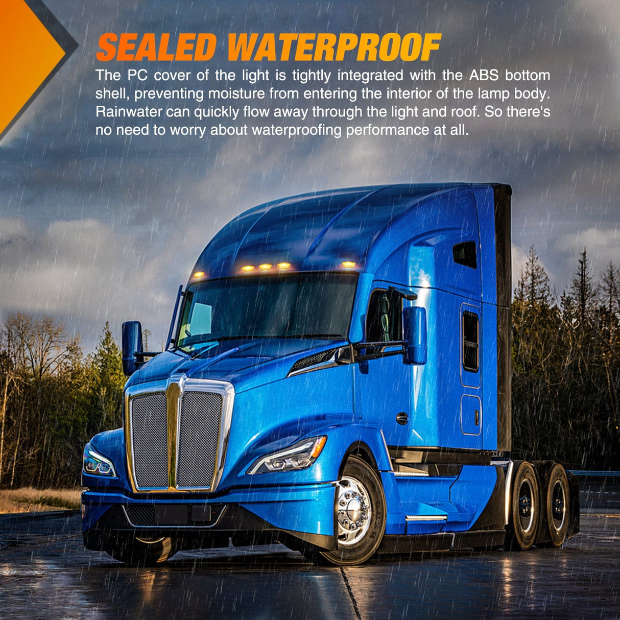 Roof Marker Light 5PCS 4LED Amber Cab Roof Marker Light