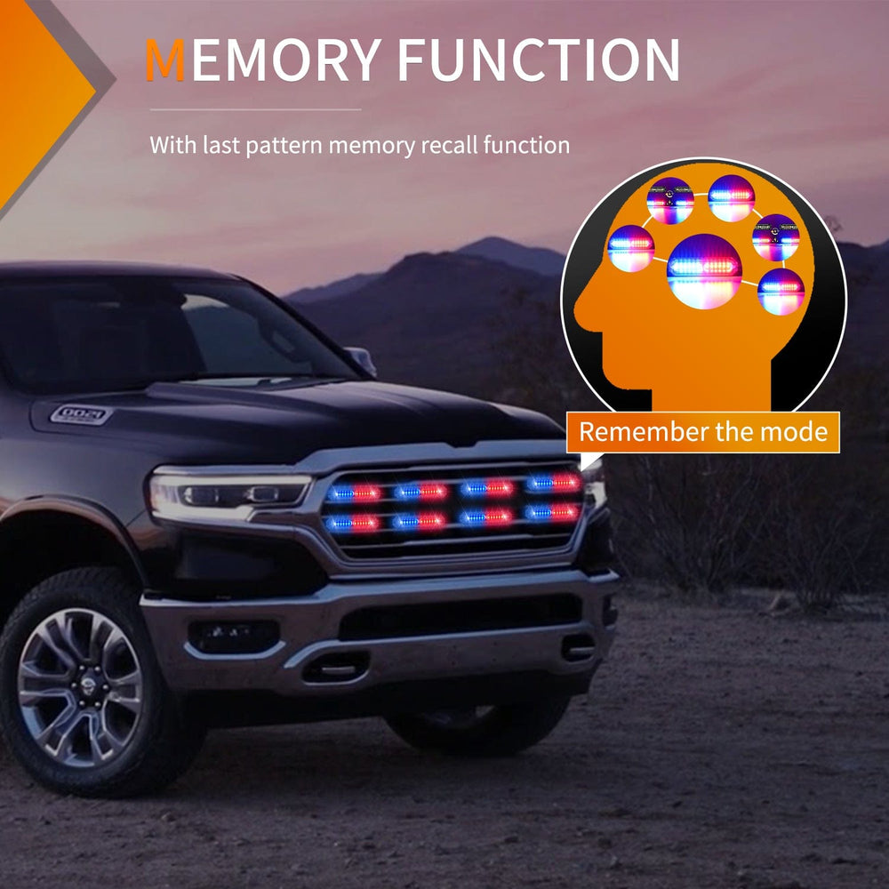 Surface Mount Strobe Lights 8PCS 12LED Red Blue Emergency Strobe Lights