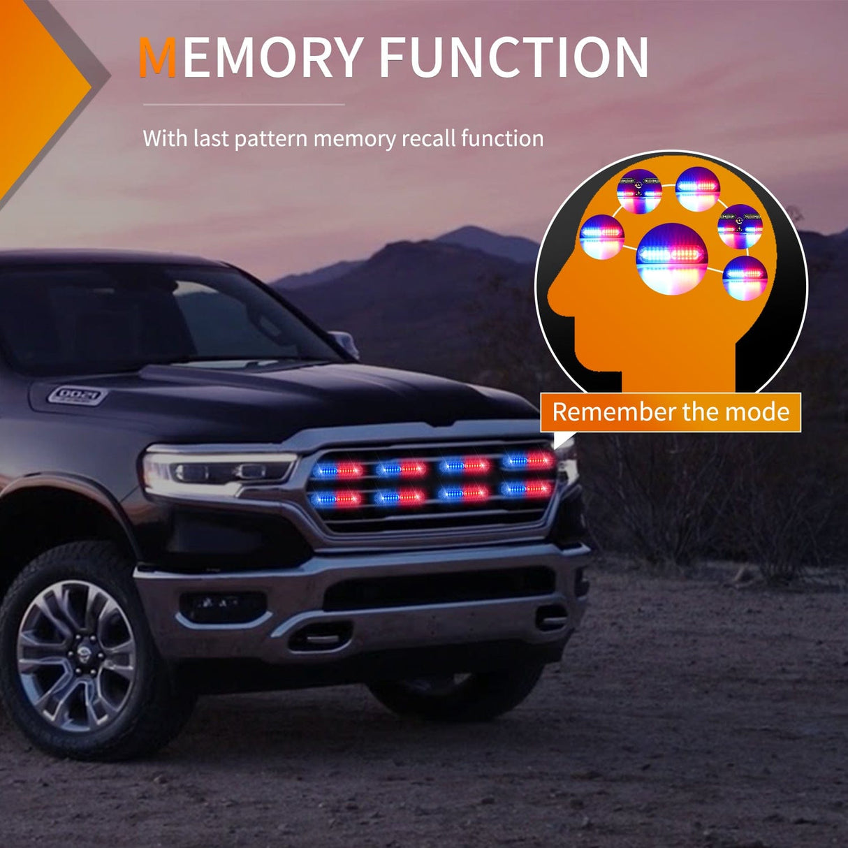 Surface Mount Strobe Lights 8PCS 12LED Red Blue Emergency Strobe Lights