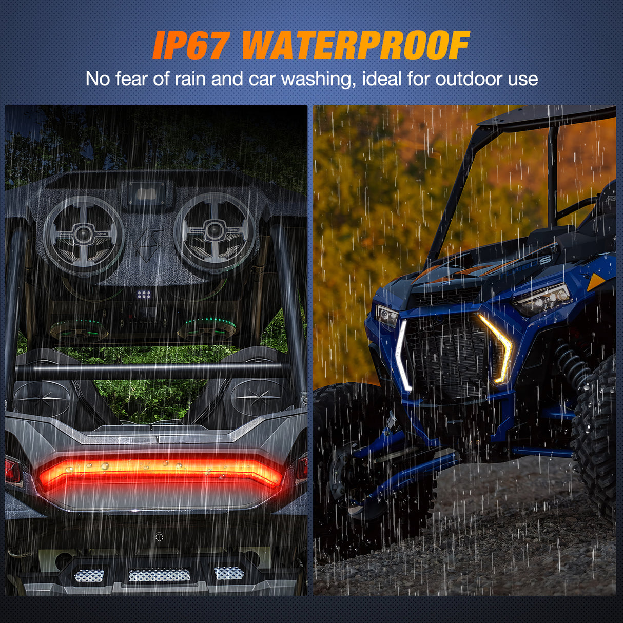 Nilight Turn Signal Fang Lights Rear Center Tail Light Kit Assembly Compatible with Polaris RZR XP 1000 Turbo Accessories 2019 2020 2021 2022 2023