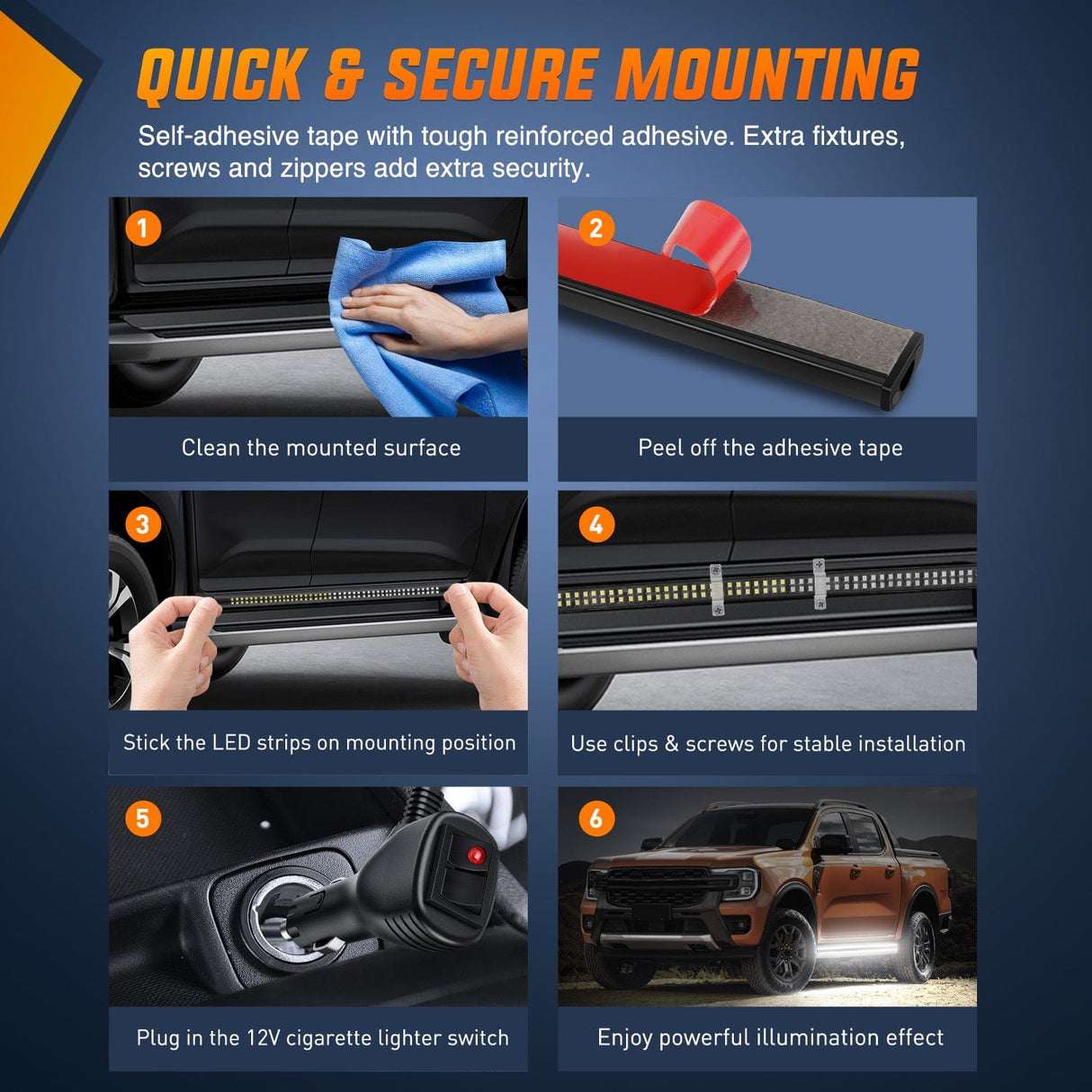 Led light Strip 2PCS 70 Inch Emergency Strobe Light Strip 1125 LED Running Board Lights White Flexible Side Flashing Warning Caution Safety Waterproof for Truck Construction Vehicles Pickup