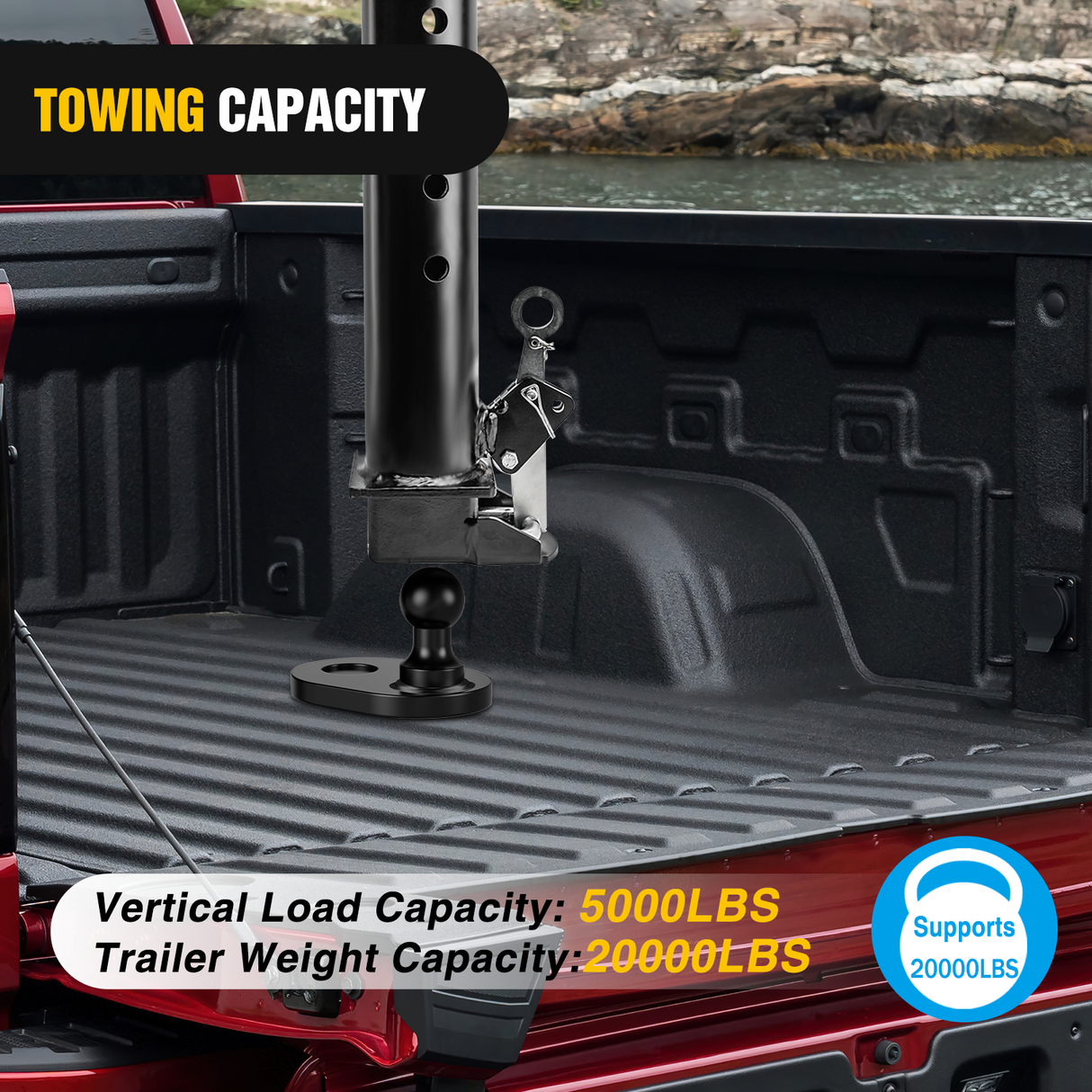 Gooseneck Ball Extender - GNXA4085, 4Inch Offset Ball Compatible with B&W Trailer Hitches Turnoverball Heavy Duty 2-5/16 Inch Ball 20000 lbs GTW 5000 lbs VTW