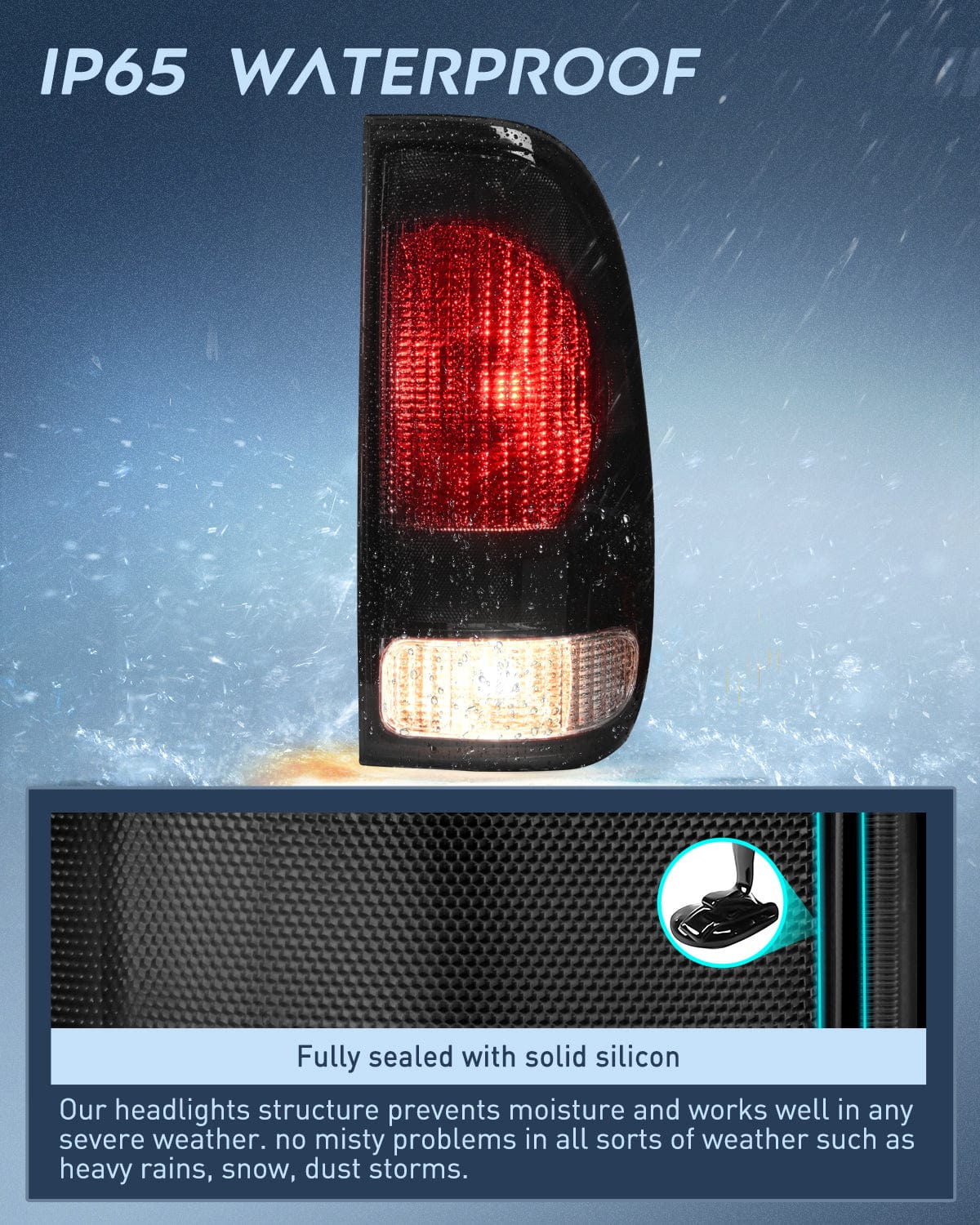 Taillight Assembly 1997 1998 1999 2000 2001 2002 2003 Ford F150 1997 1998 1999 Light Duty 1999 2000 2001 2002 2003 2004 2005 2006 2007 Ford Super Duty Taillight Assembly Smoke Housing Rear Lamp Replacement OE Style Passenger Side