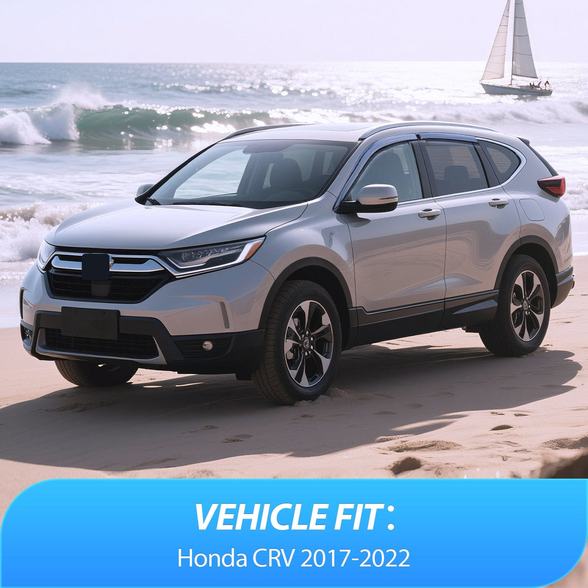 Rain Guards Window Rain Guards for Honda CR-V(CRV) 2017 2018 2019 2020 2021 2022, Window Wind Deflectors Vent Visors, Tape on-4PCS