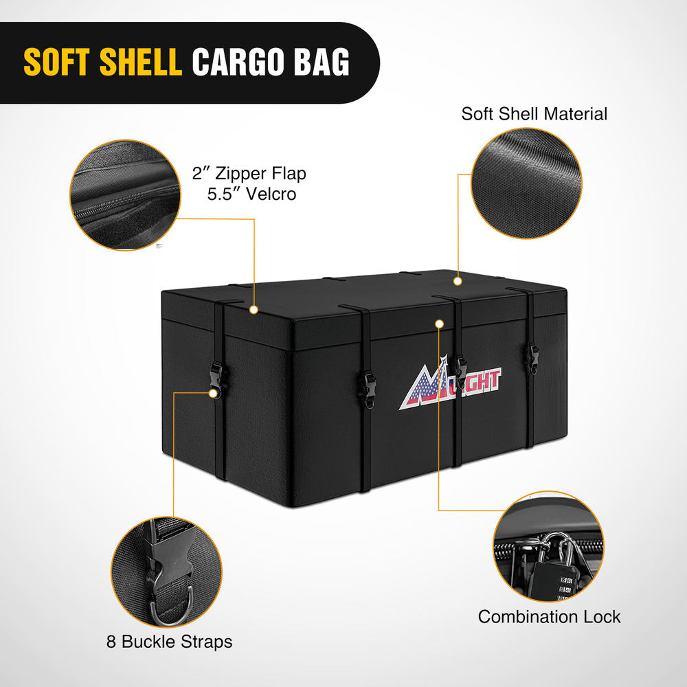 Cargo Carrier 60 x 24 x 7.87 Inch Hitch Cargo Carrier Fits 2-Inch Receiver With Waterproof Cargo Bag Cargo Net Ratchet Straps
