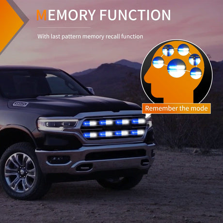 Surface Mount Strobe Lights 8PCS 12LED Blue White Emergency Strobe Lights