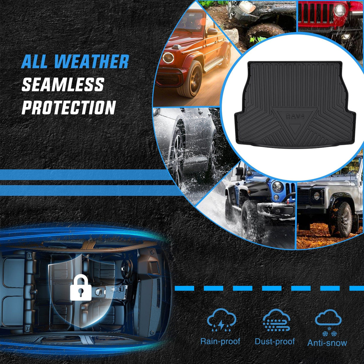 Cargo Mats 2019 2020 2021 2022 2023 2024 2025 Toyota RAV4 Cargo Mats