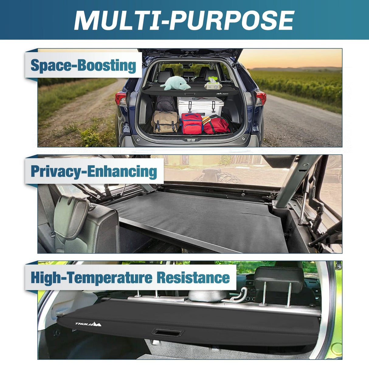 Trunk Cargo Cover 2019 2020 2021 2022 2023 2024 2025 Toyota RAV4 Accessories Retractable Trunk Cargo Cover With Trunk Storage Net