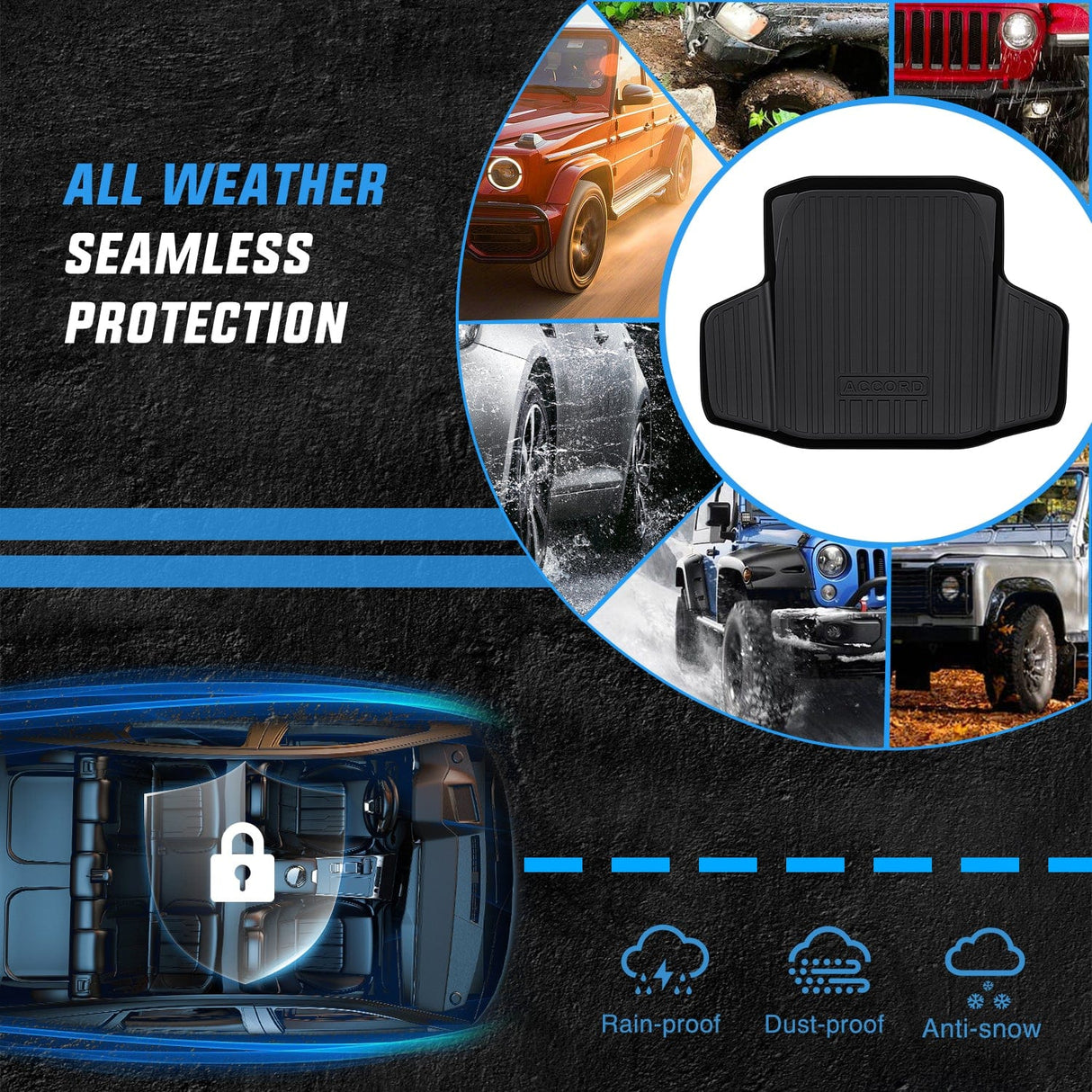 Cargo Mats 2023 2024 2025 Honda Accord Sedan (Include Hybrid) Cargo Mats