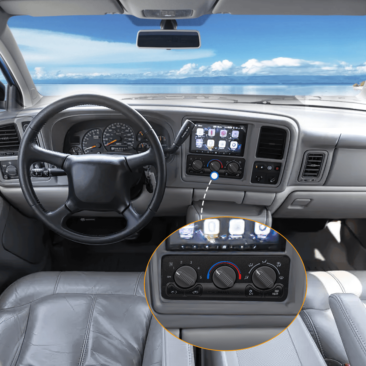 Climate Control Module A/C Heater Climate Control Module Switch Panel Compatible with 1999 2000 2001 2002 Silverado Sierra 2000-2002 Suburban/Tahoe/Yukon XL Truck Replacement Air Conditioning Control Module