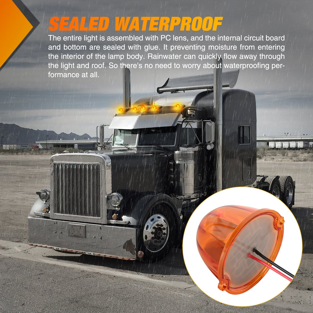 Roof Marker Light 5PCS 18LED Amber Cab Roof Marker Light