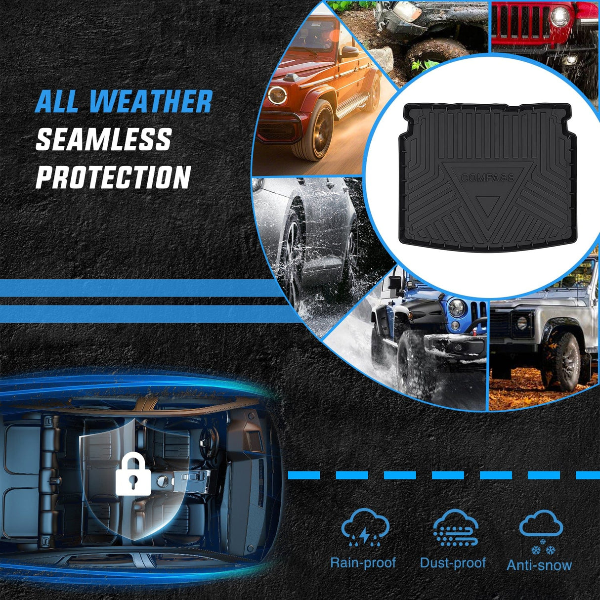 Cargo Mats 2017 2018 2019 2020 2021 2022 2023 2024 2025 Jeep Compass Cargo Mats