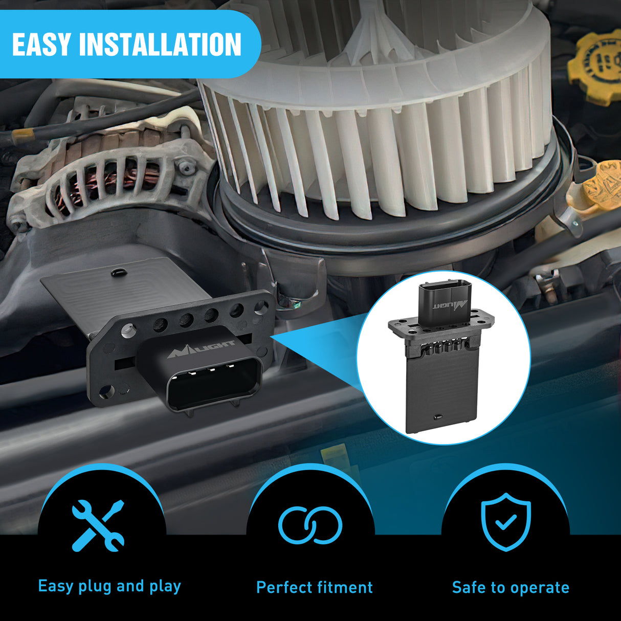 Nilight HVAC Blower Motor Resistor Fit for Ford F-150 2004-2014, F250 F350 Super Duty 2008-2010, Lincoln Mark LT 2006 2007 2008, Mercury Mariner 2008-2011 Replaces 3F2Z-18591-AA, YH-1715