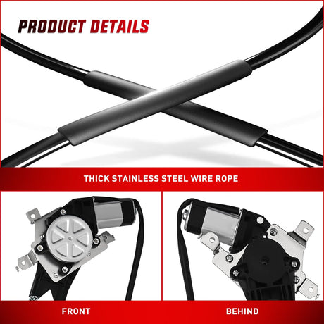 Window Regulator 741-587 Power Window Regulator/Motor Front Passenger Side Compatible with 2003-2014 Ford E150 E250 Econoline E350 E450 E550 Super Duty 2005 2006 2007 2008 2009 2010 2011 2012 2013 2014