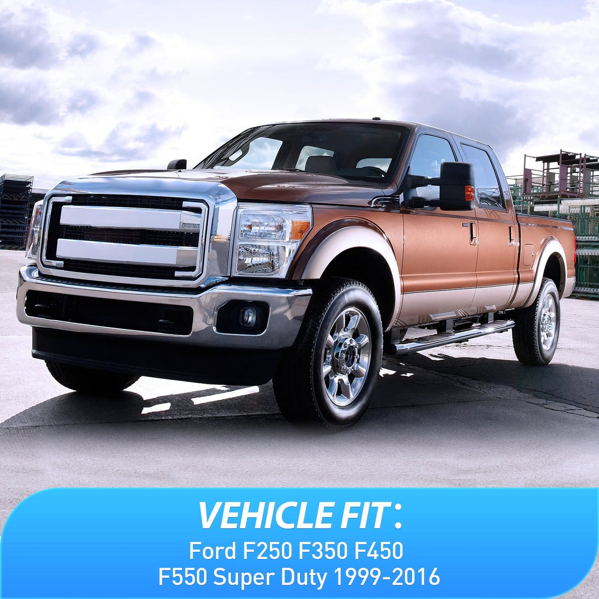 Rain Guards Tape-On Rain Guards for Ford F250 F350 F450 F550 Super Duty 1999-2016, Window Visors Vent Wind Deflectors-4PCS