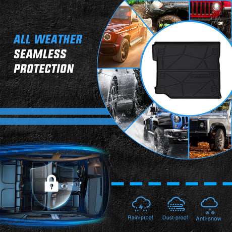 Cargo Mats 2018 2019 2020 2021 2022 2023 2024 2025 Jeep Wrangler JL Unlimited 4 Door (Not for JK or 4XE) Cargo Mats Subwoofer