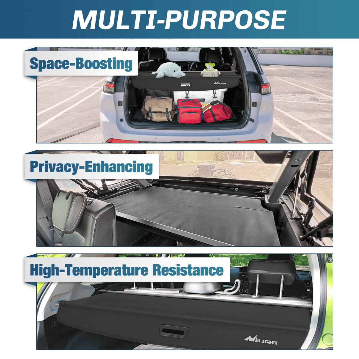 Trunk Cargo Cover 2022 2023 2024 Jeep Grand Cherokee 2 Row WL Trunk Cargo Cover