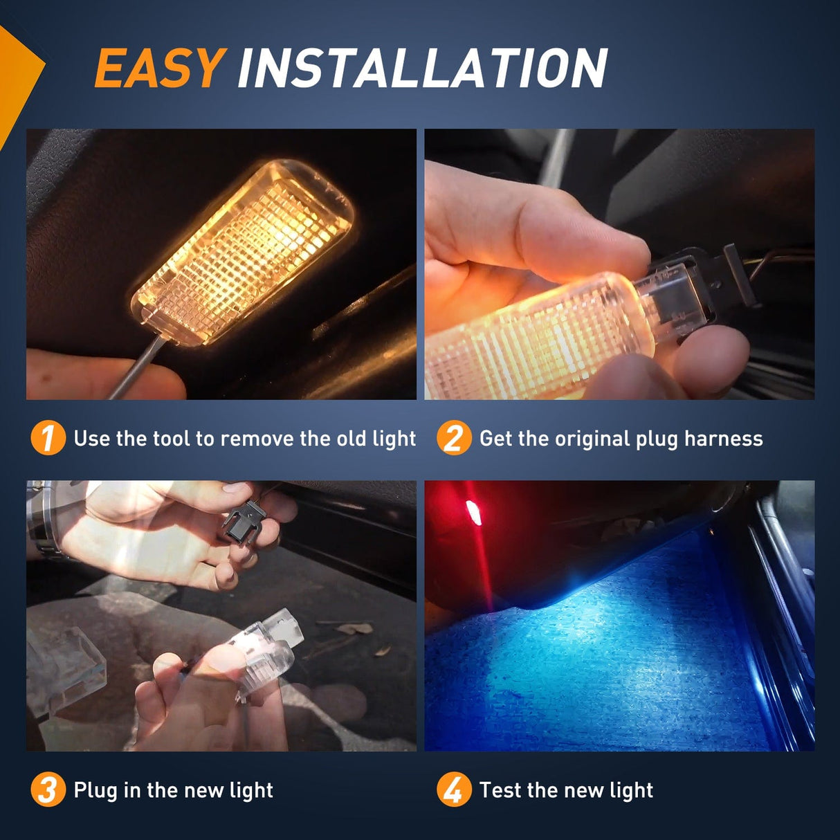 Door Panel Light 2PCS LED Interior Door Panel Light Courtesy Warning Lights Blue Beam Plug and Play Compatible with Audi A3 A4 A5 A6 A7 S3 S4 S5 S6 S7 Q5 Q7 TT OEM Replacement CANbus Error Free