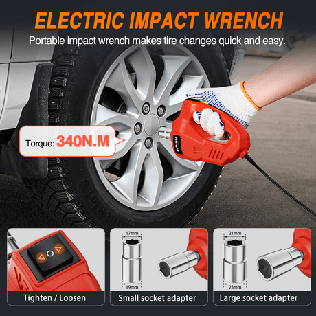 Car Jack Electric Car Jack 5 Ton 12V Hydraulic with Inflatable Pump Impact Wrench LED Light 3 in 1 Portable Floor Jack for Tire Change