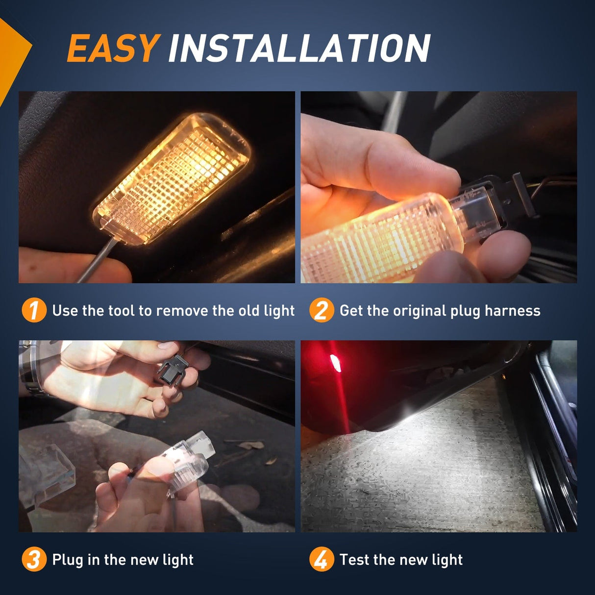 Door Panel Light 2PCS LED Interior Door Panel Light Courtesy Warning Lights White Beam Plug and Play Compatible with Audi A3 A4 A5 A6 A7 S3 S4 S5 S6 S7 Q5 Q7 TT OEM Replacement CANbus Error Free