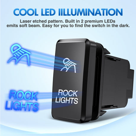 Rocker Switch Toyota Rocker Lights Push Button Switch 12V ON Off Switch with Connector Wire Kit